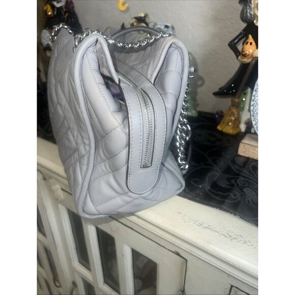 Michael Kors Kathy Gray Quilted Satchel Shoulder Tote Handbag - Picture 8 of 14